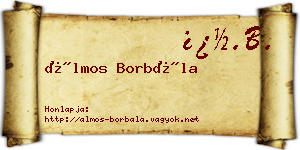 Álmos Borbála névjegykártya