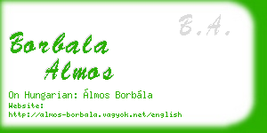borbala almos business card