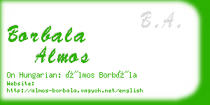 borbala almos business card